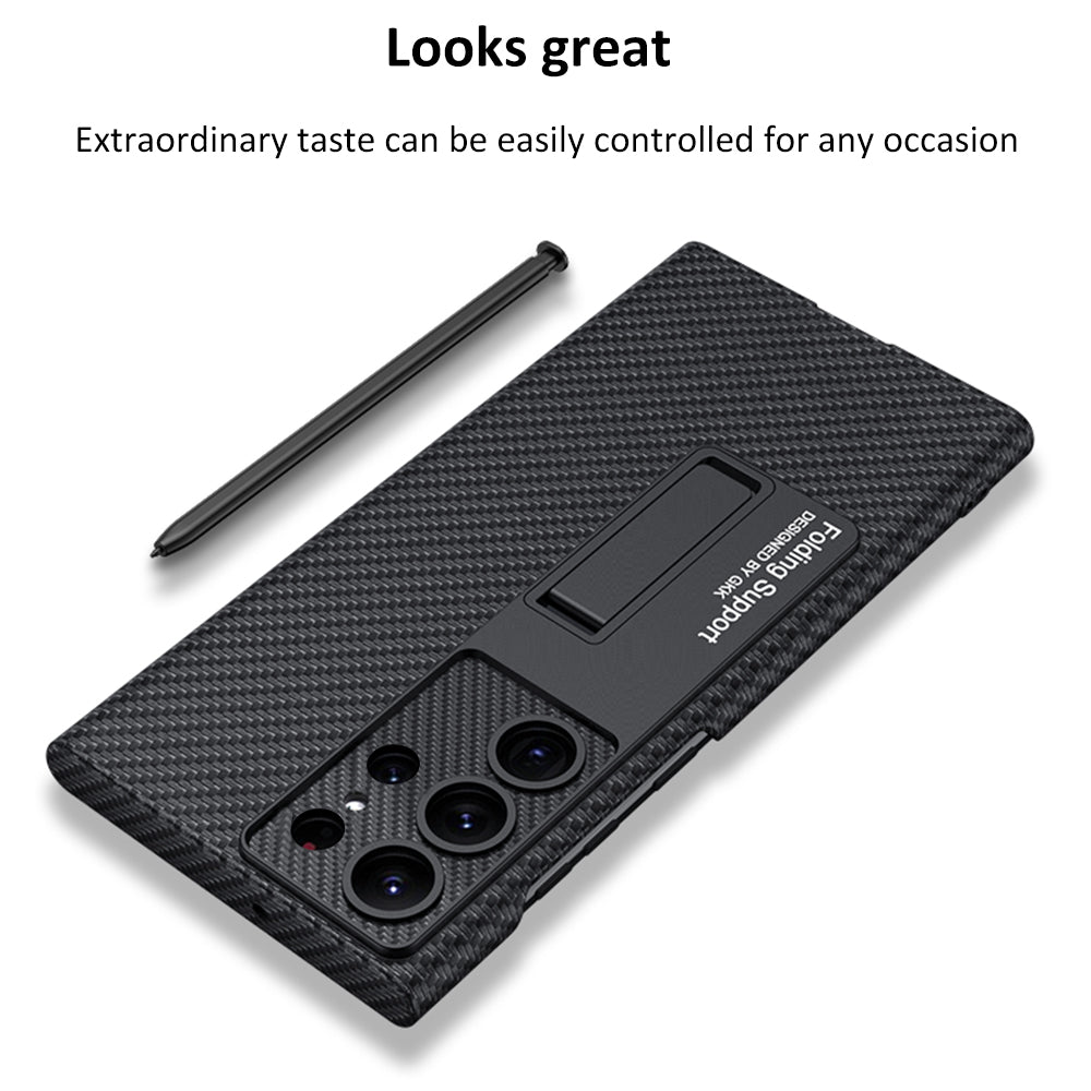 GKK For Samsung Galaxy S23 Ultra PU Leather Coated Hard PC Phone Case Hidden Kickstand Shockproof Mobile Phone Cover GKK For Samsung Galaxy S23 Ultra PU Leather Coated Hard PC Phone Case Hidden Kickstand Shockproof Mobile Phone Cover